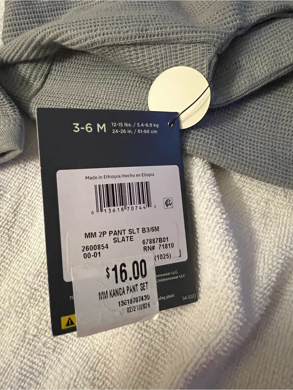 Carter's Light Blue Waffle Knit Sweatshirt & Joggers Set
